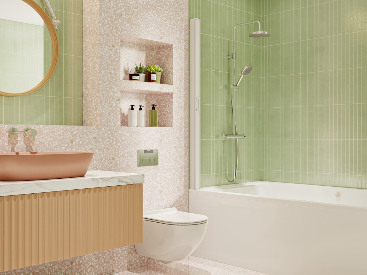 JoyFous retractable rolling shower screen maximizes space and keeps