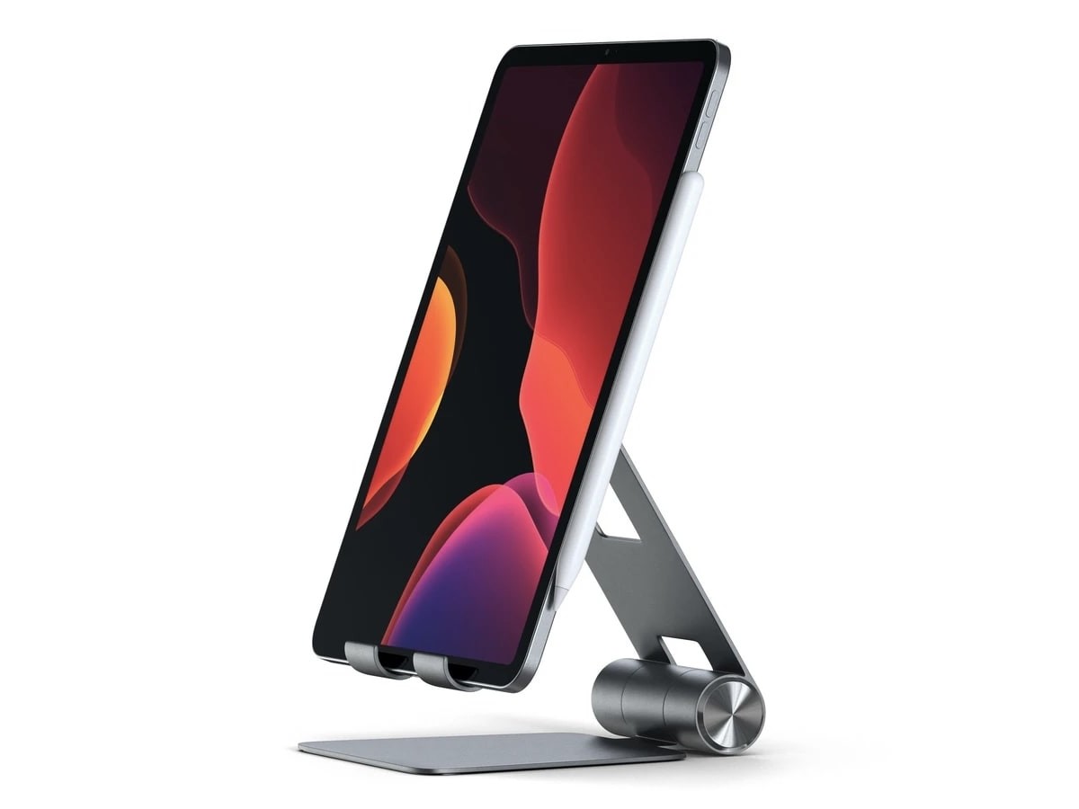 Satechi R1 Aluminum Stand elevates your smartphone, tablet, or laptop for a better view
