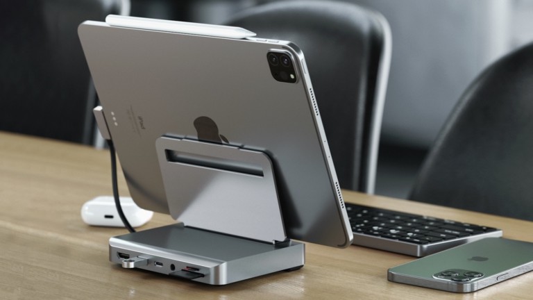 Satechi Aluminum Stand & Hub for iPad Pro provides 4K HDMI connectivity & USB-C charging