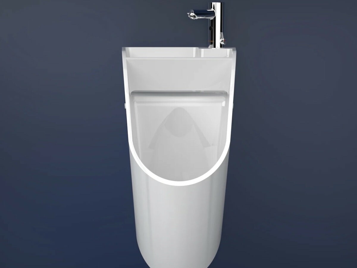 Stand urinal sink is a sleek sustainable option that saves you water