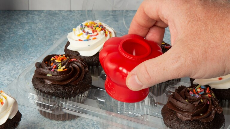 Red Fresco Chef Hat baked goods preserver keeps confections fresher and lasting longer