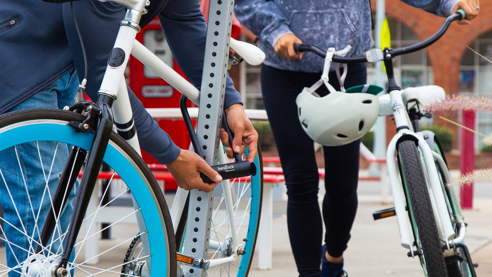 BenjiLock Fingerprint Bike Lock opens with keys or at the touch of