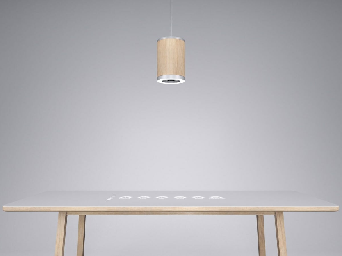 ABUSIZZ Lamp+ high-resolution projector interacts with finger movements on a surface
