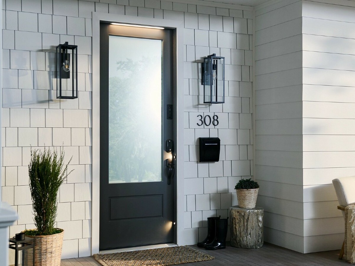 M-Pwr smart door is hardwired to the home & comes with a Ring doorbell and Yale smart lock