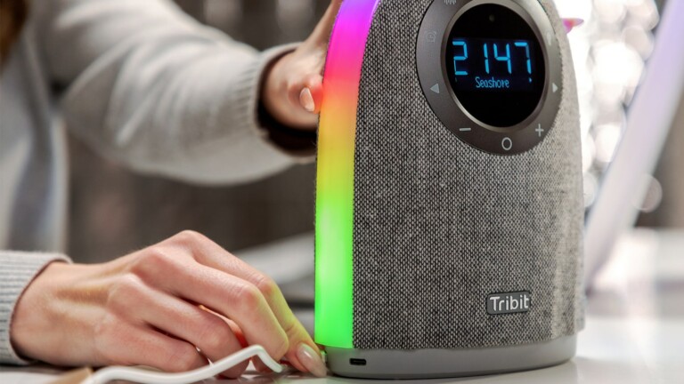 Tribit Home wired speaker features RGB lights to improve your mood and includes an alarm