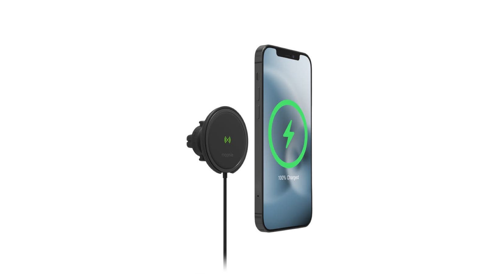 mophie snap+ wireless vent mount MagSafe car charger provides