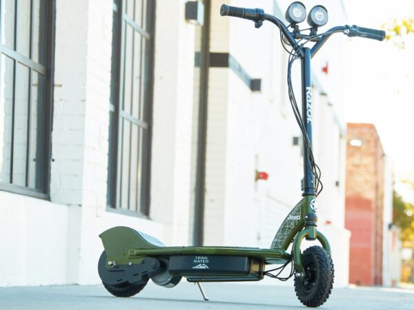 Razor Jeep RX200 rugged electric scooter has a 200-watt motor and an army-inspired design