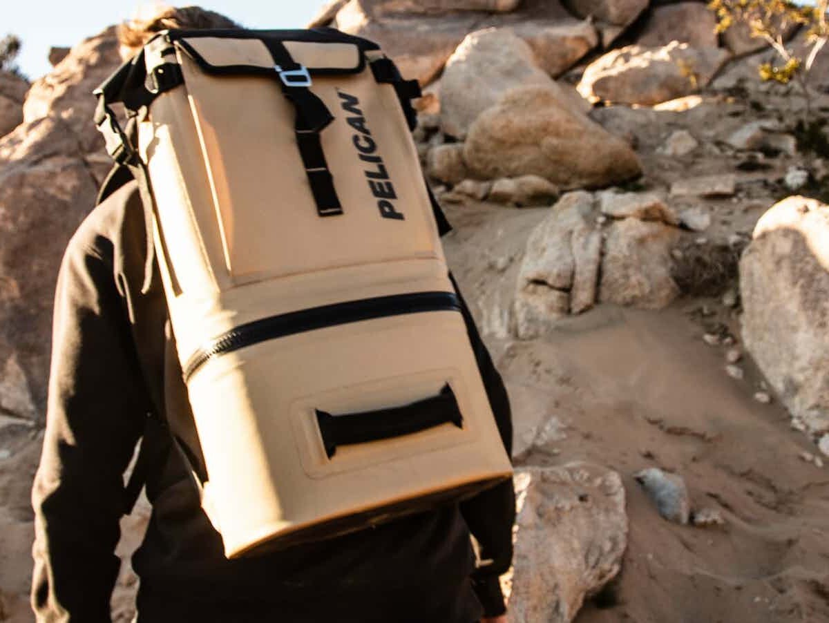 Pelican Dayventure Backpack Cooler carries up to 6 cans in the cooling