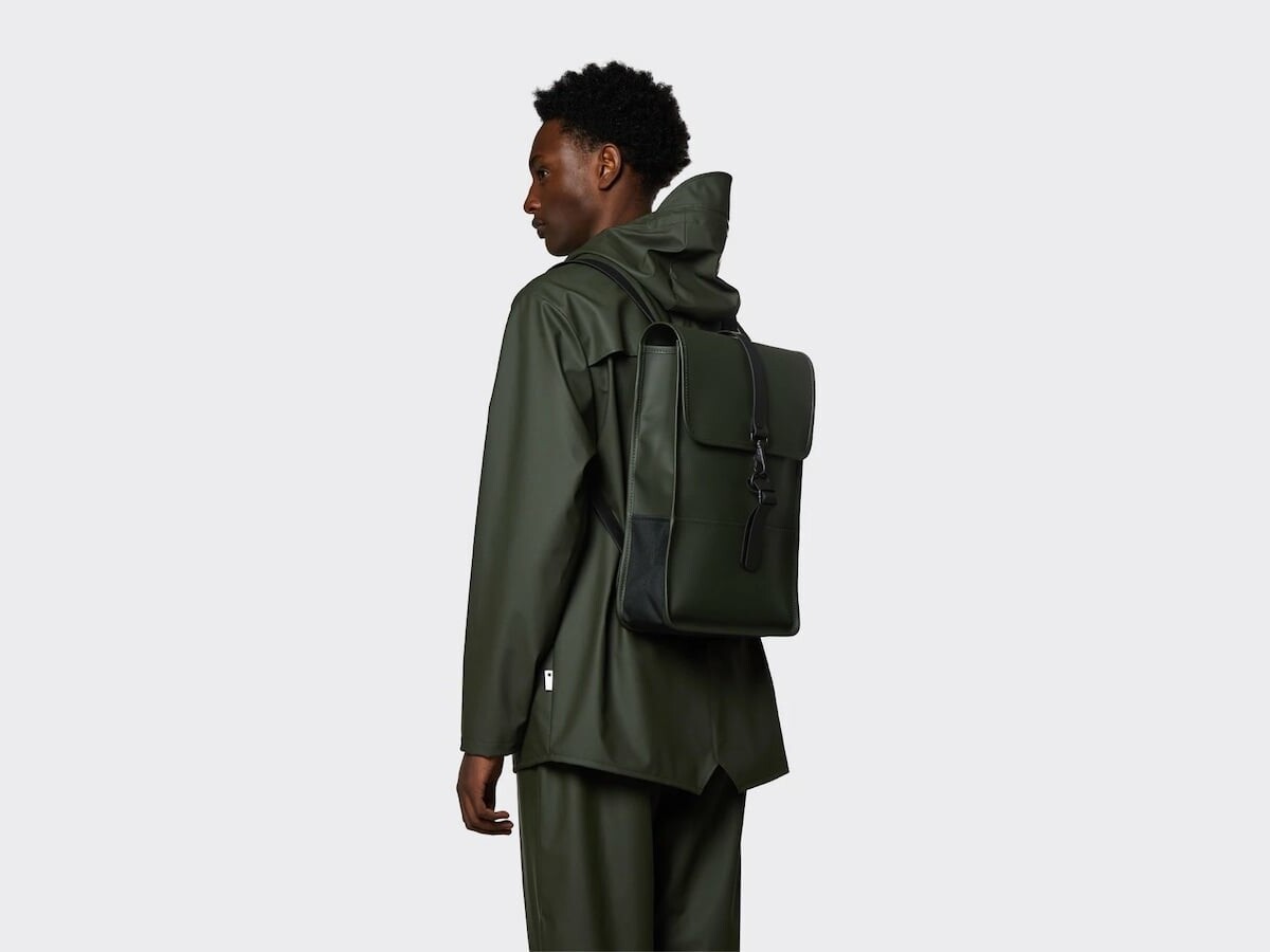 Rains Backpack Mini sleek laptop backpack boasts clean lines and holds