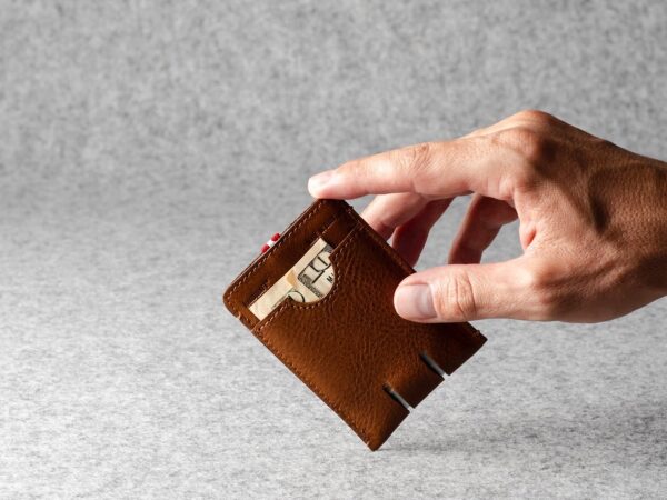 hardgraft Push Card Case features vegetable-tanned leather with convenient card slots