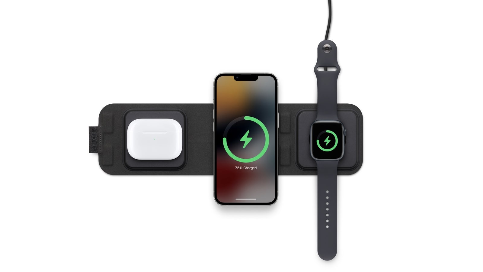 mophie 3-in-1 travel charger with MagSafe instantly powers up to