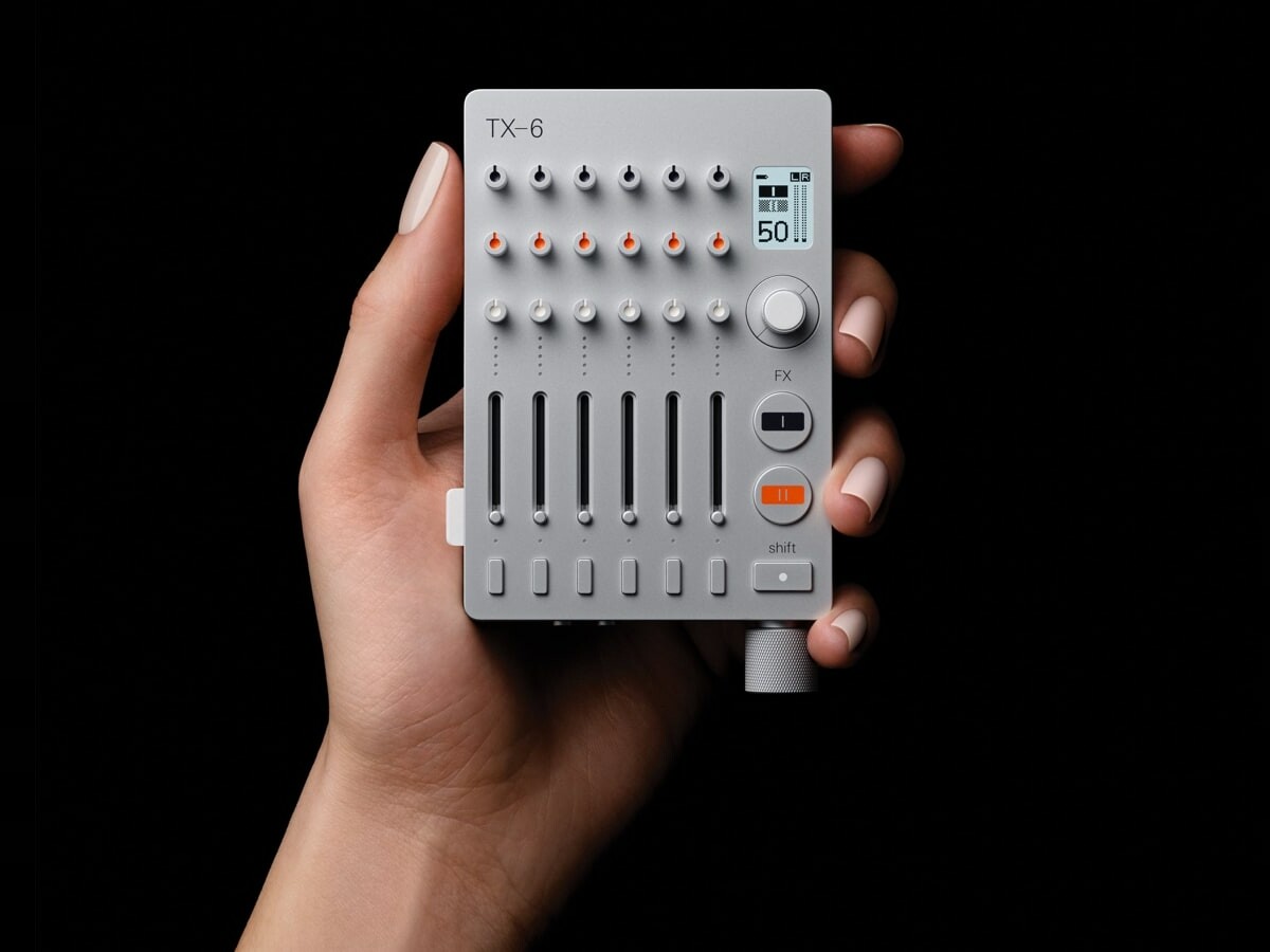 teenage engineering TX–6 battery-powered mixer also functions as a portable synthesizer