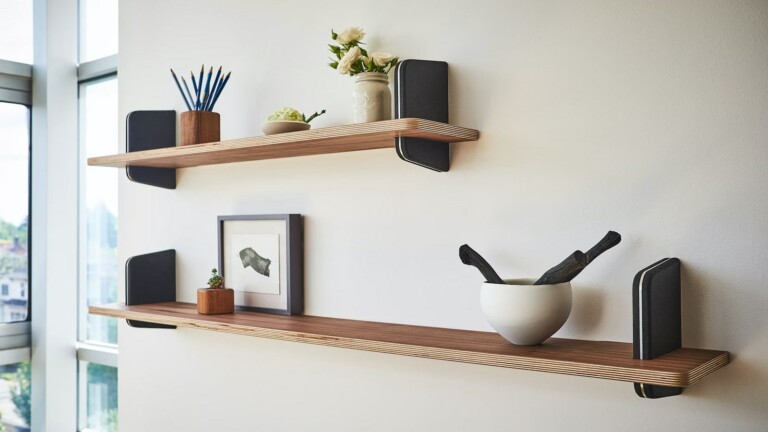Grovemade Wood Wall Shelf offers a clean & functional installation tight against the wall