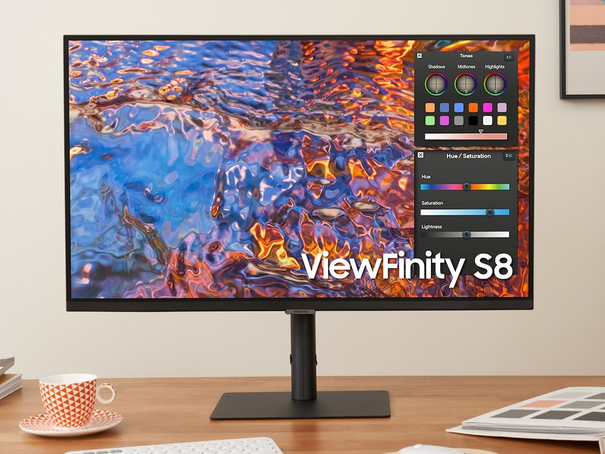 Samsung ViewFinity S8 UHD 4K Monitor is glare-free and offers a color gamut up to 98% of DCI-P3