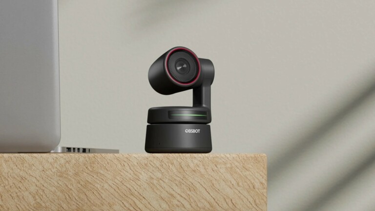 OBSBOT Tiny 4K AI webcam provides AI-tracking, auto-framing, and gesture control features