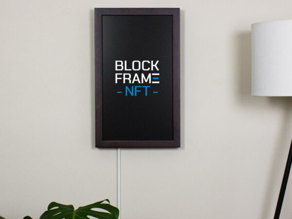 BlockFrameNFT GM1 NFT display offers a high-quality wooden frame in 2 sleek colors