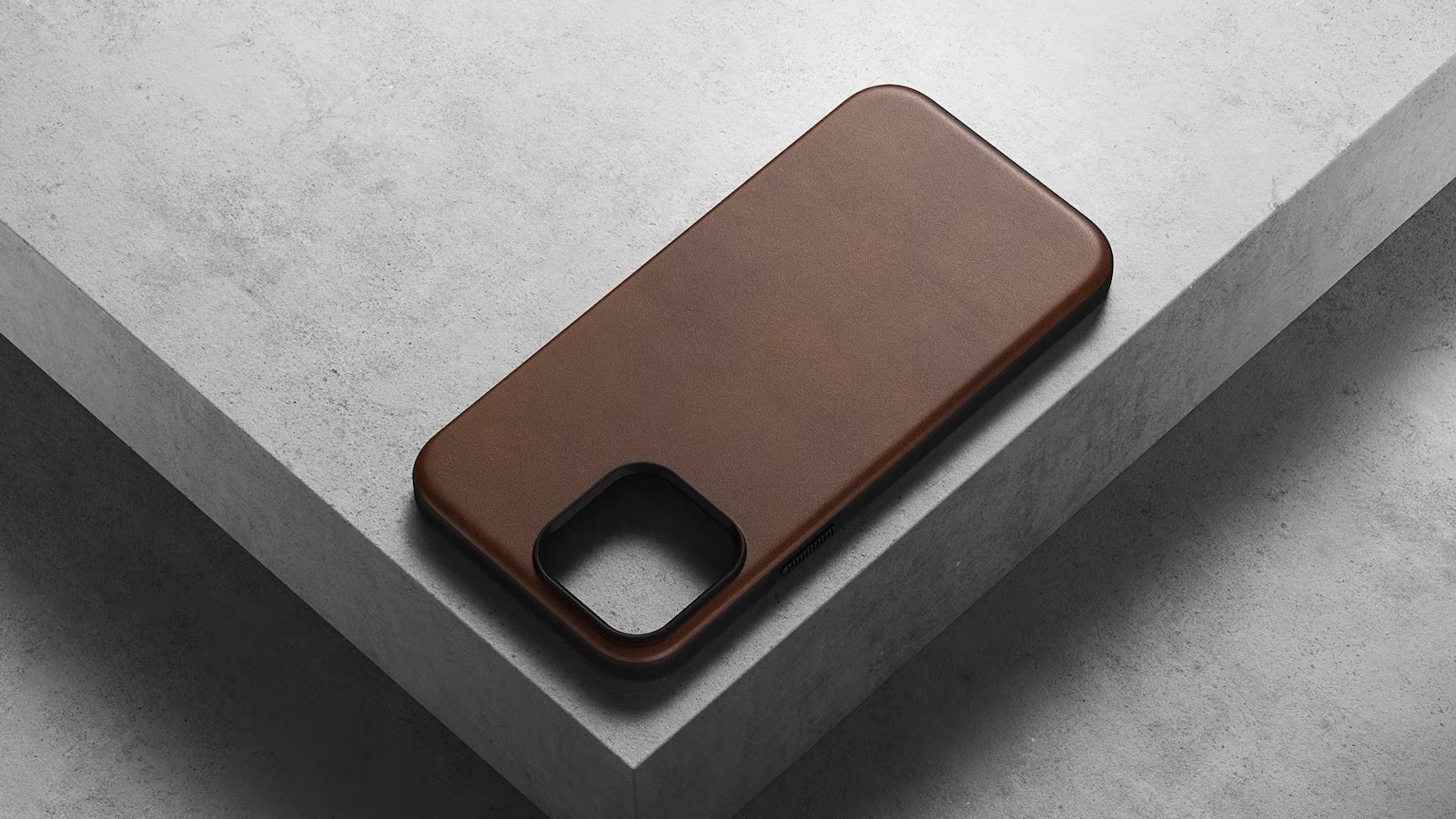 Nomad Modern Leather Case for iPhone 14 Series has a rugged and