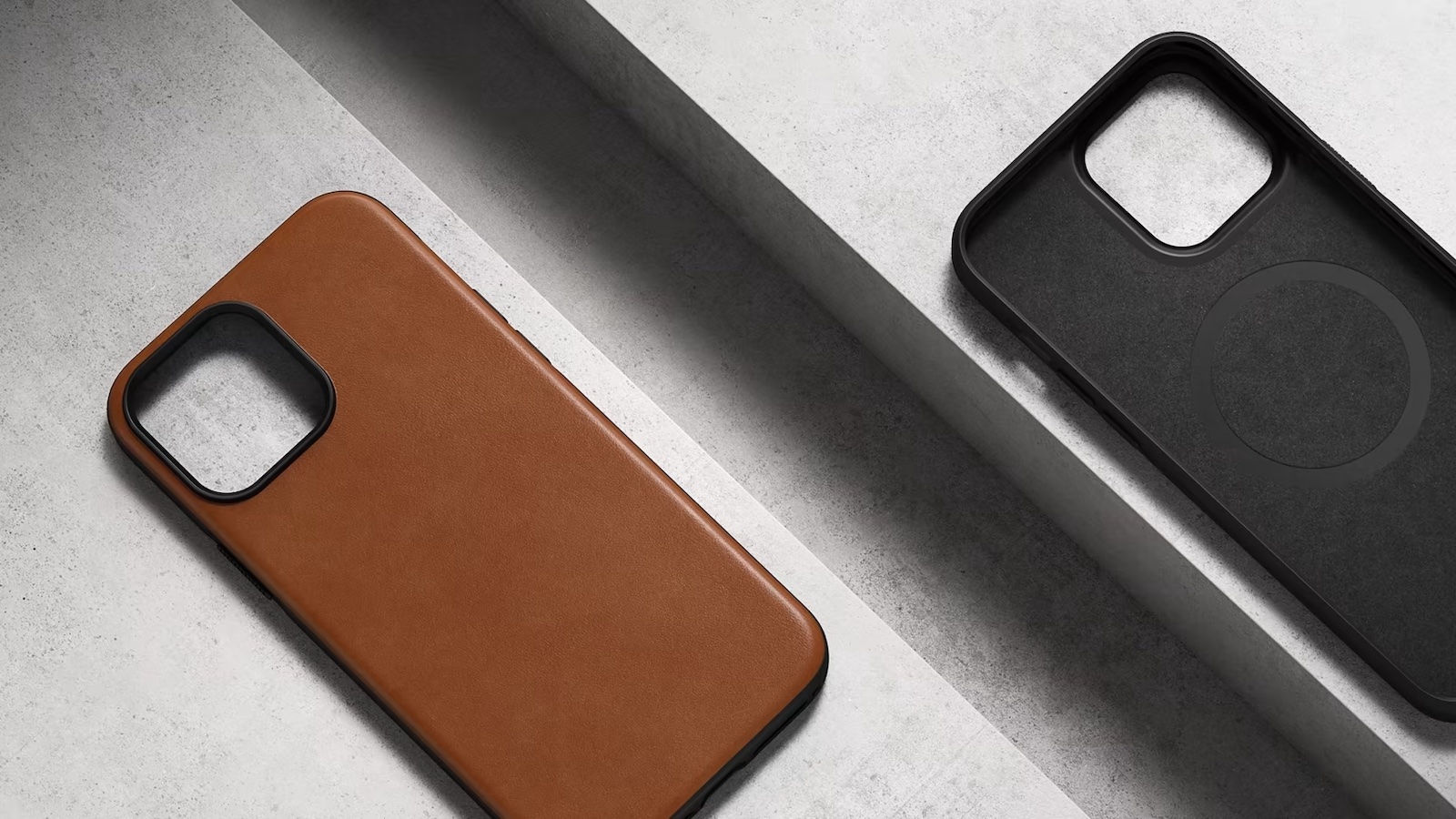 Nomad Modern Leather Case for iPhone 14 Series has a rugged