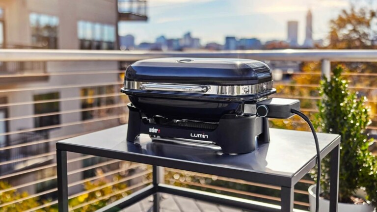 Weber Lumin electric grill series boasts a multifunctional design for cozy outdoor spaces