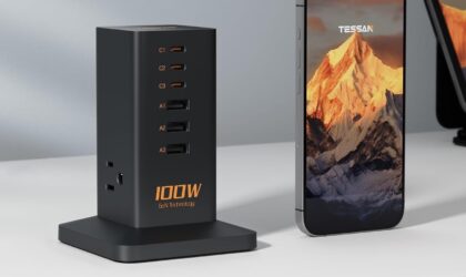TESSAN Vertical GaN Desktop Power Hub Charging Station