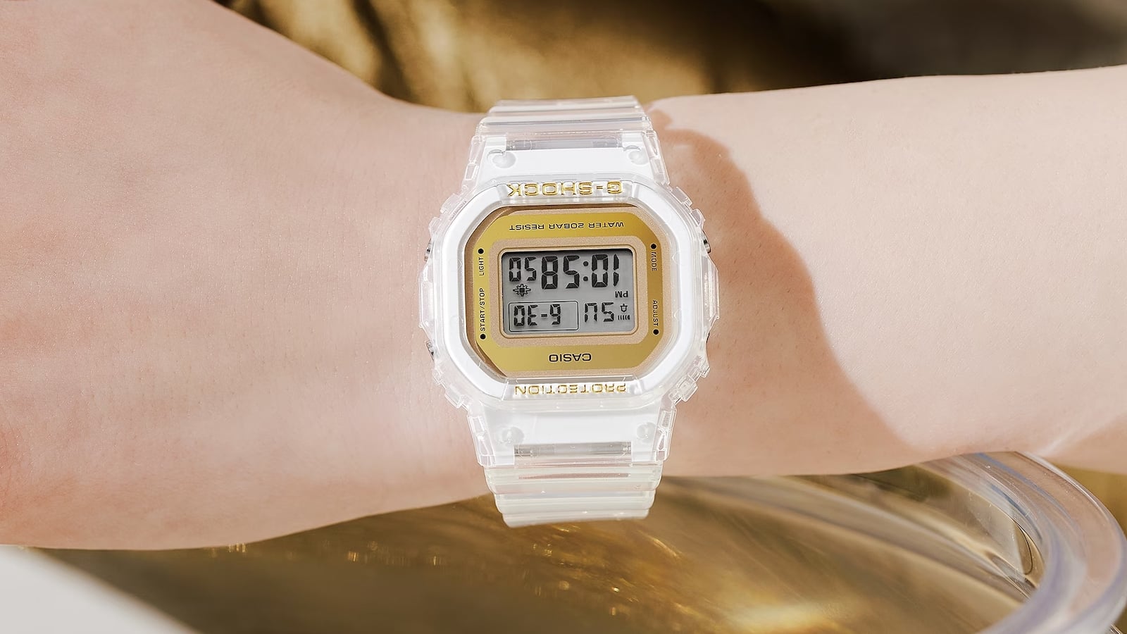 Glacier Gold Casio 5035e Transparent Clear G Shock Gold Casio] G