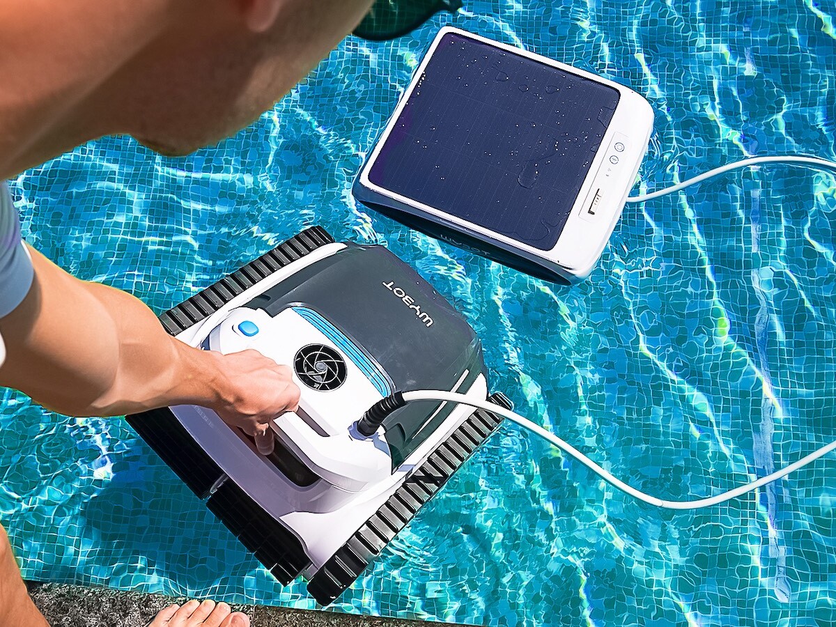 WYBOT M1 Ultra robotic solar-powered pool cleaner operates efficiently and intelligently