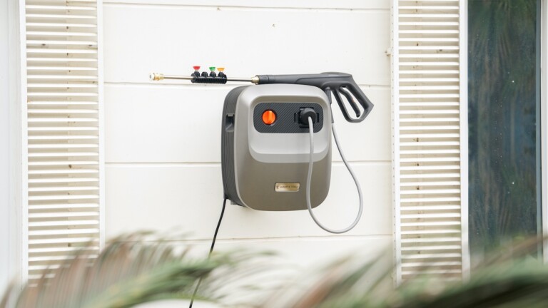 Grandfalls G20 powerful pressure washer has a rotating wall-mounted, retractable design