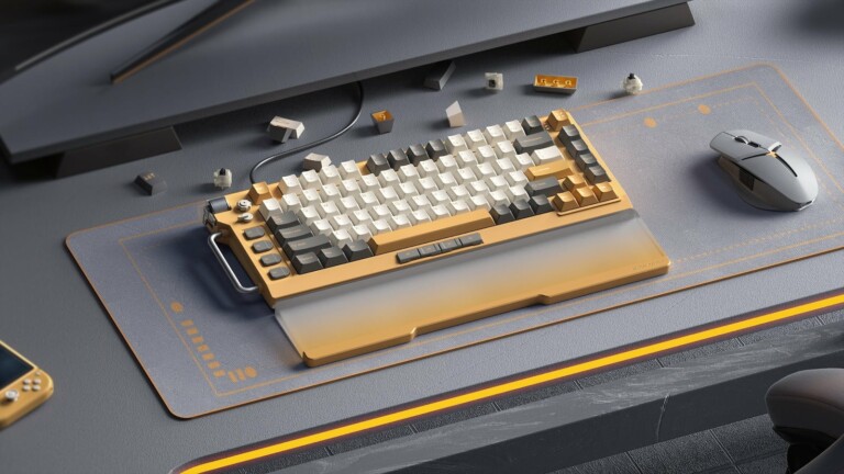 NuPhy Field75 wireless mechanical gaming keyboard features dieselpunk design elements