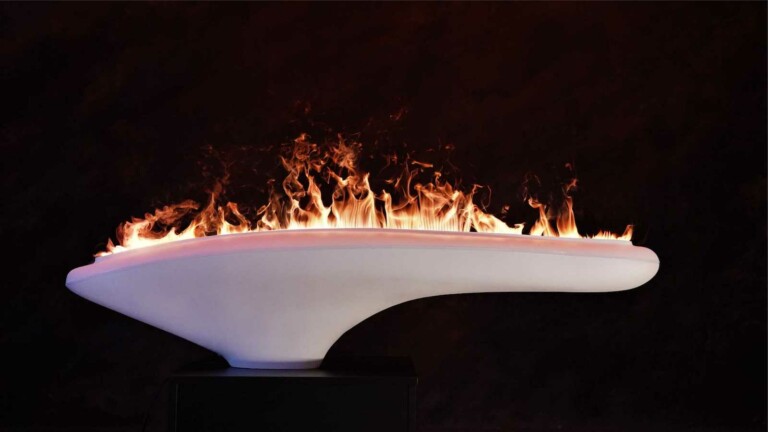 FlameShip 3D electric steam fireplace safely decorates any space with realistic flames