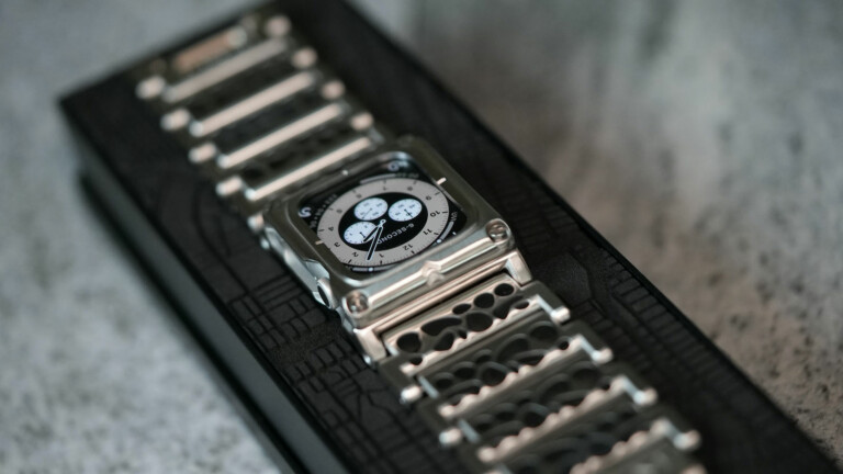 Exonaute MW-02 high-end Apple Watch case offers an elegant stainless-steel design