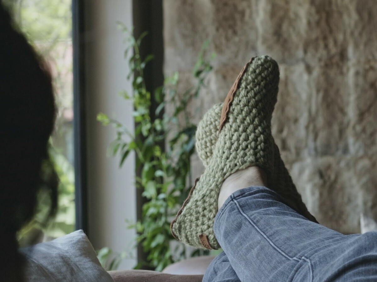 Kingdom of Wow Sustainable Barefoot Indoor Footwear is hand-crocheted from wool & bamboo Kingdom of Wow Sustainable Barefoot Indoor Footwear is hand-crocheted from wool & bamboo