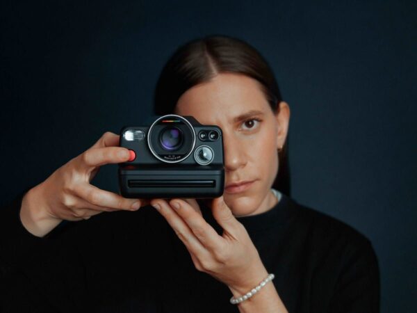 Polaroid I-2 analog instant camera has built-in manual controls for photographers