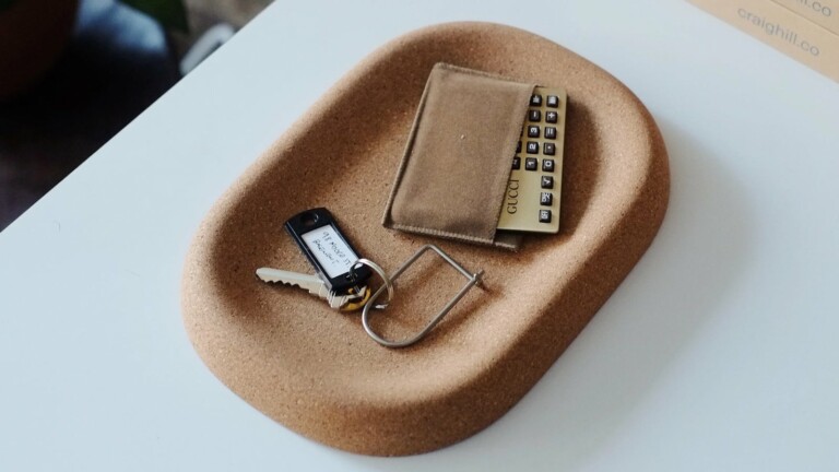 Craighill Little Cloud Tray cork landing pad cradles your essentials until you need them