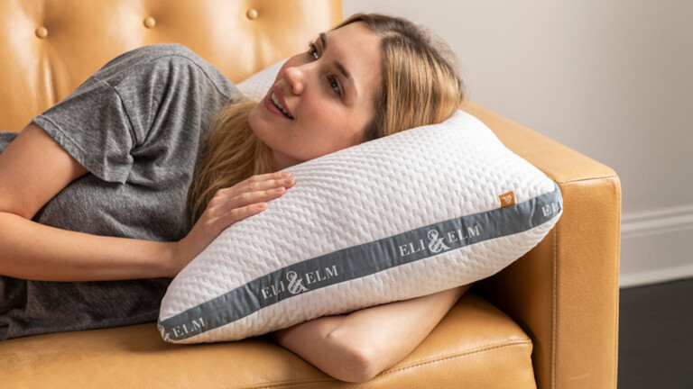 Eli & Elm Cooling Side-Sleeper Pillow conforms to your head and neck for support