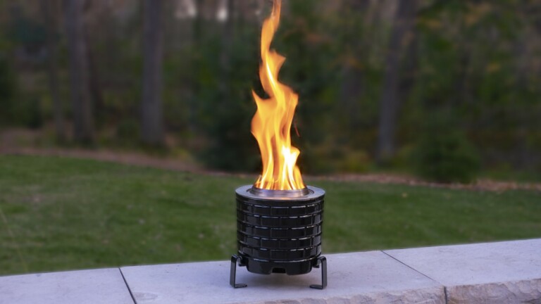 Saffire Smokeless Tabletop Fire Pit offers a safe, compact, and decorative design