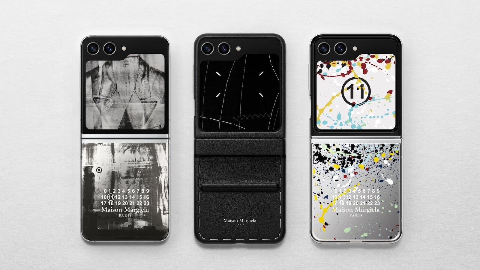 The Samsung x Maison Margiela Galaxy Z Flip5 has an
