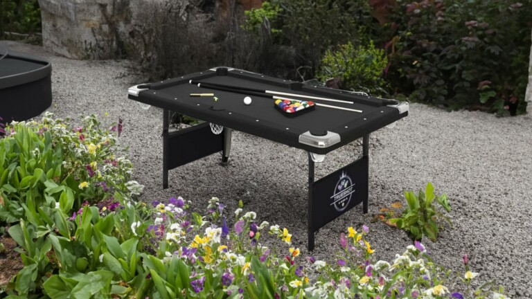 Fat Cat Trueshot 6' Folding Billiard Table lets you take a fun party game anywhere you go
