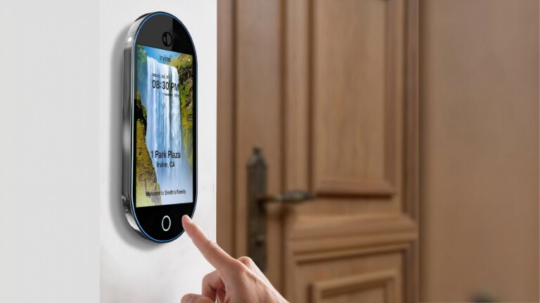 Irvinei AI Powered Touchscreen Doorbell also includes social media powered facial recognition