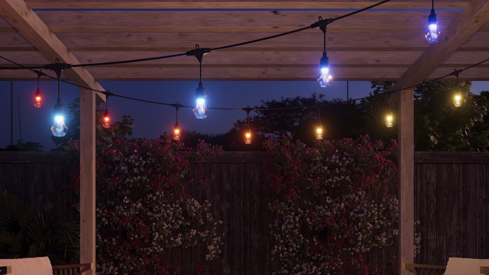 These smart multicolor outdoor string lights are Matter compatible