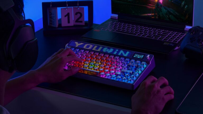 Machenike KT84 retro-style mechanical keyboard adds a cyberpunk look to your setup