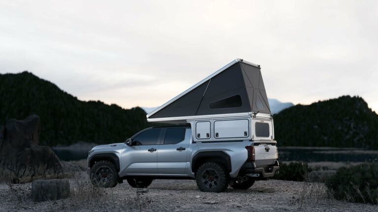 Hardsider HardCamp folding truck camper provides comfort and convenience on the go