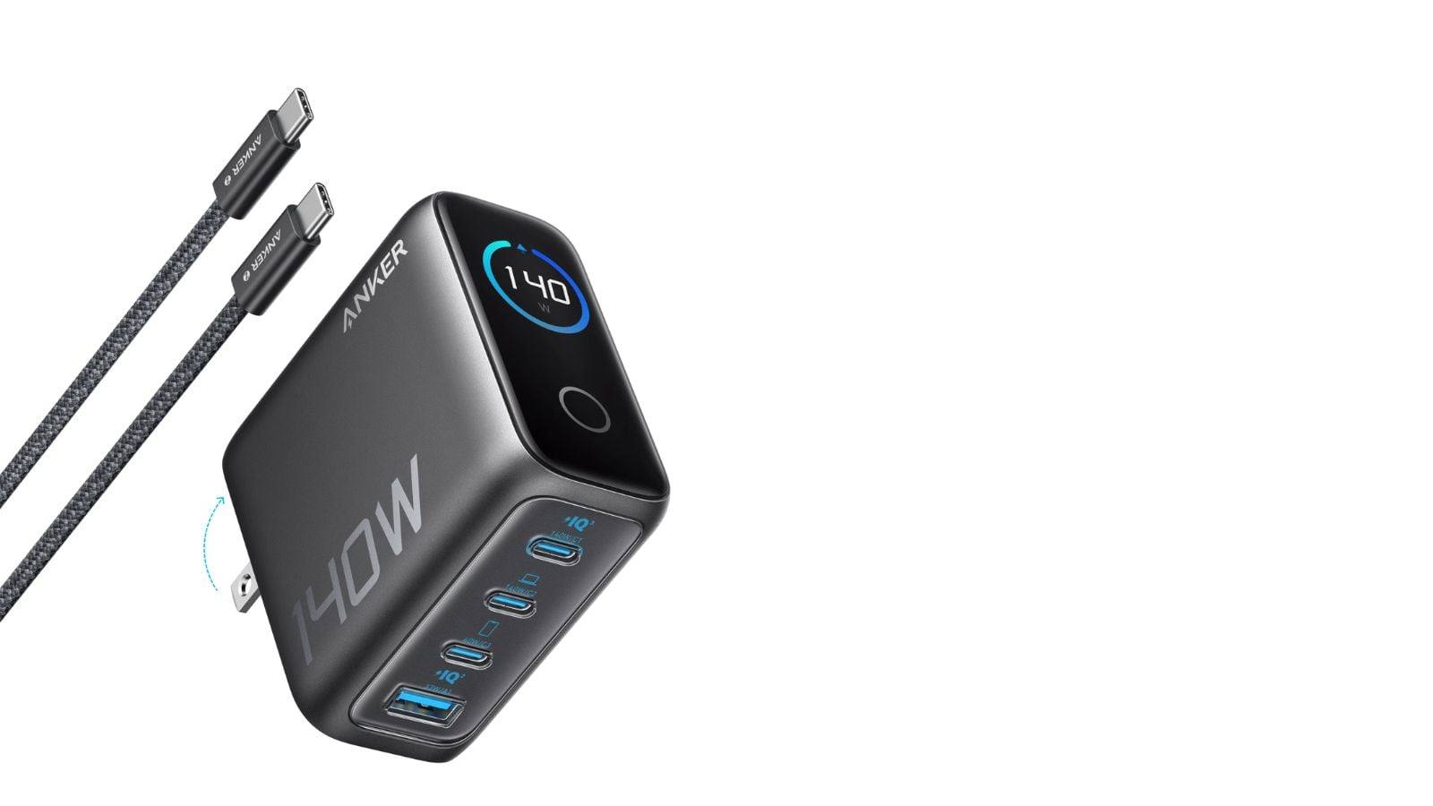 【2025/5/8新作】Anker Charger (140W 4 Ports) Anker unveils innovative 140W 4-port charger with a display