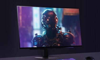 LG UltraGear UHD OLED Gaming Monitor on a desk