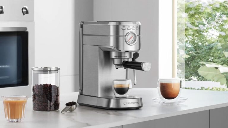 CASABRWS CM5418 Espresso Machine: A Compact Stainless Steel Machine with Milk Frother