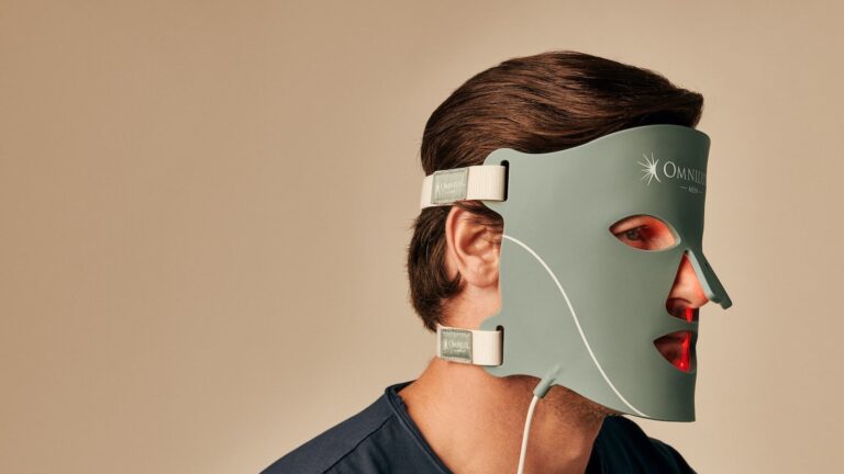 Omnilux Men: Red Light Therapy LED Mask for Men’s Skin Rejuvenation with Quick Results