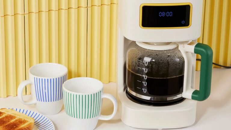 Bodum Programmable 12‑Cup Coffee Maker: MoMA Exclusive White With Multi Color Design
