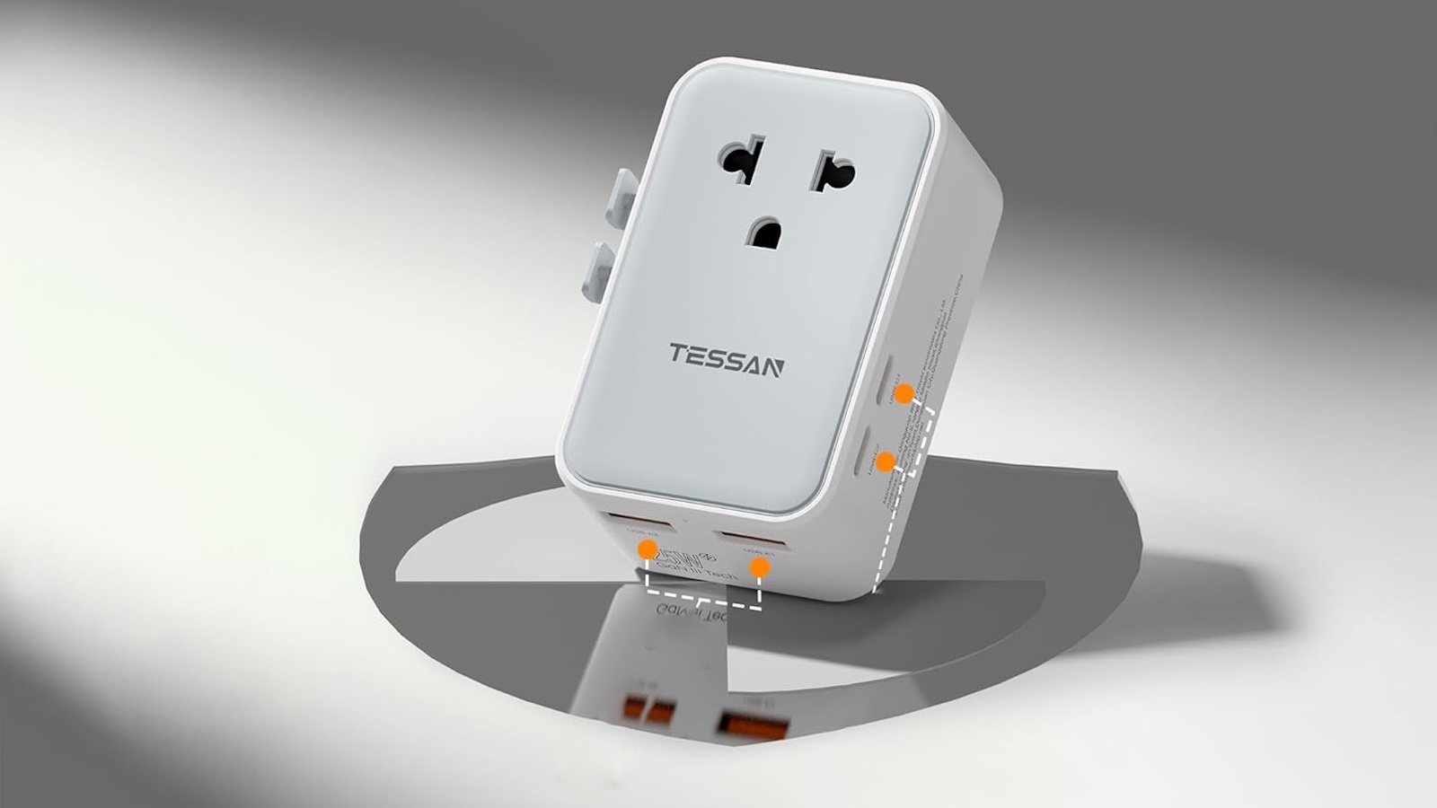 TESSAN Ultra Thin Universal Travel Adapter PD 25W