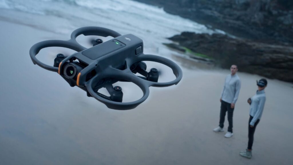 DJI Avata 2 filming on a beach