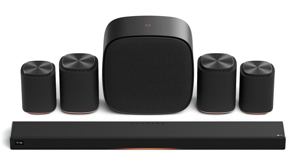 LG Sound Suite H7 soundbar subwoofer and speakers