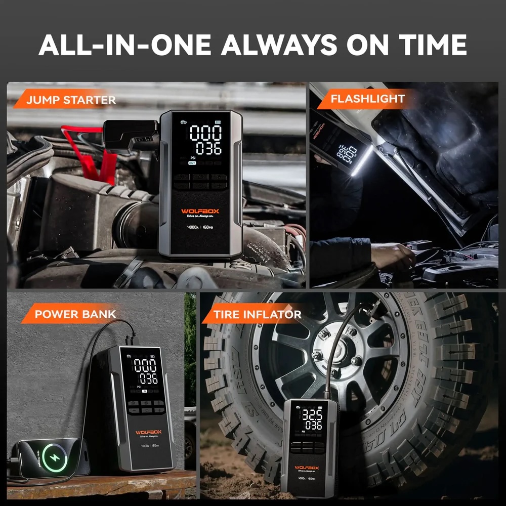 How a jump starter with air compressor helps handle common car problems